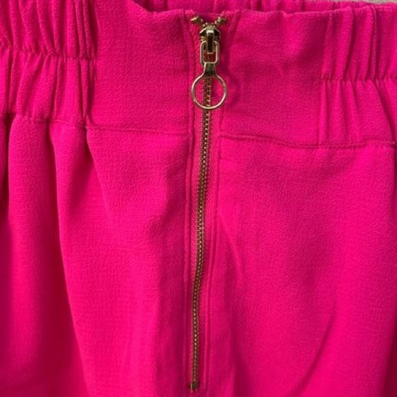 Dynamite skirt fuchsia pink gold zipper detail sexy cute neon flowy stretchy - Picture 5 of 6